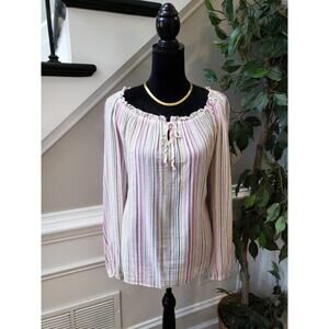 Women's International Concepts Striped Off-Shoulder Top XL Pullover Outdoor